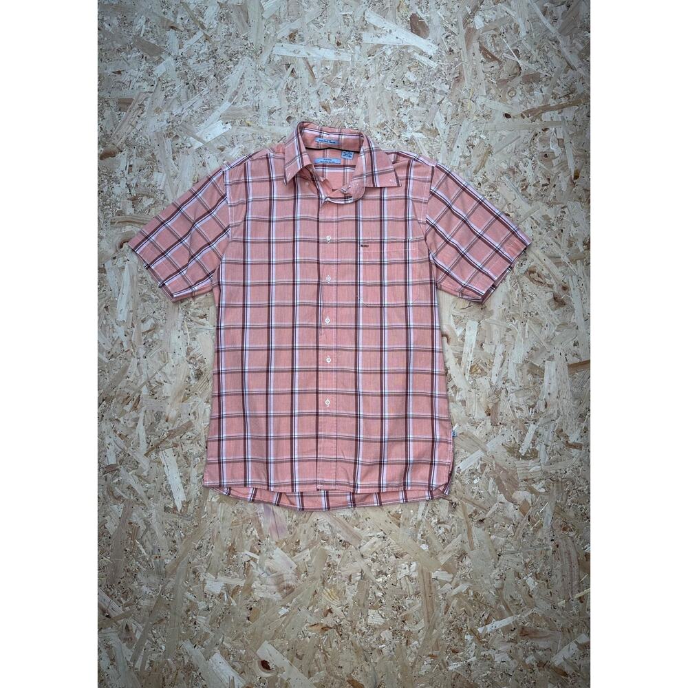 Nono Maldonado Mens Orange Short Sleeve Button Shirt Sz S